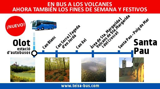 Autobús Olot - Santa Pau por los volcanes